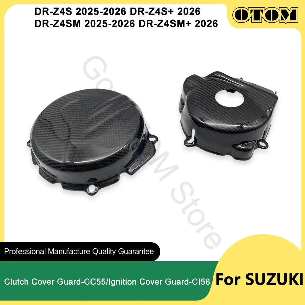 

OTOM 2025-2026 Motorcycle Clutch Cover Ignition Cover Guard Carbon Fiber Engine Protector For SUZUKI DR-Z4S DR-Z4SM Dirt Bikes