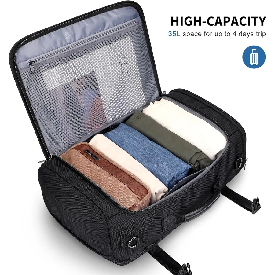 حقيبة ظهر للسفر من WITZMAN للرجال 35 لترًا حقيبة ظهر للكمبيوتر المحمول مناسبة مقاس 16 بوصة TSA مناسبة للطيران معتمدة مع حجرة للأحذية