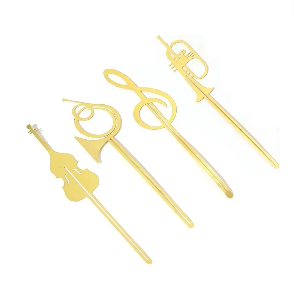 Fashion Gold Musical Note Musical Instruments Bookmark Metal Office Meta Book Maker Gifts School Supplies Paper Clips Student