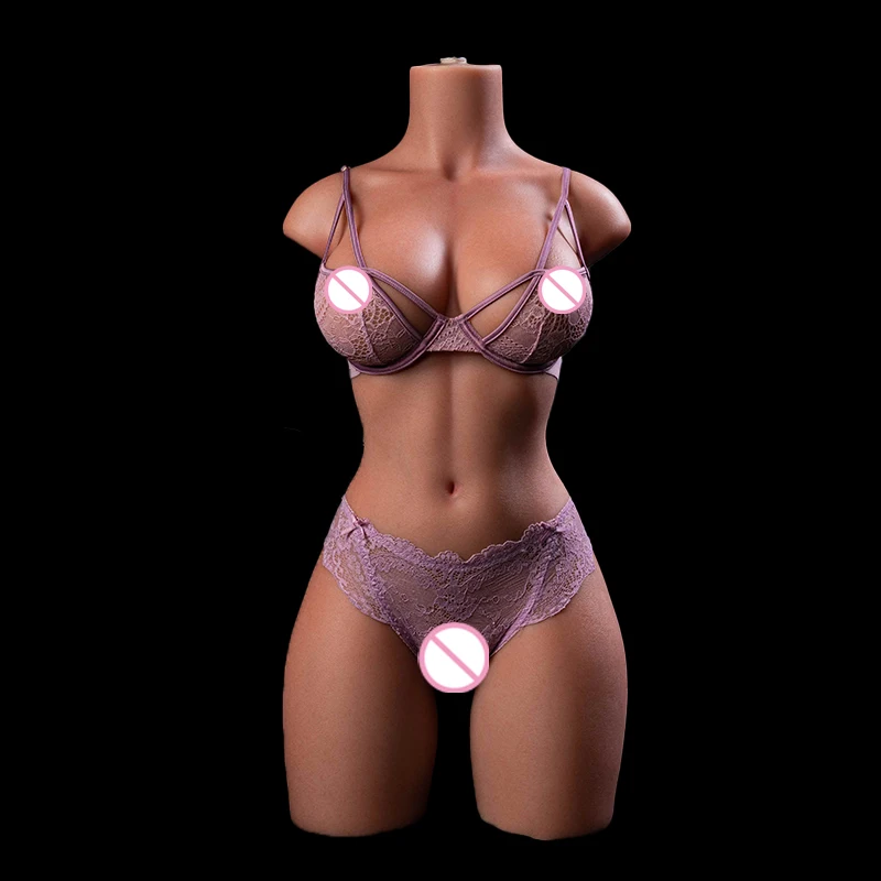 MIVM - Adult Male Masturbation 12KG Full Silicone Brown Skin Half Body Doll, Sexy Female Body, Real Vaginal Anal 2-hole Sex Doll