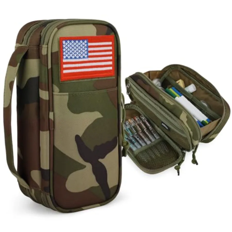

Tactical Pencil Case for Boy, Large Capacity Pencil Pouch, Marker Organizer Case Pen Box, Tool Bag Desk Organizer for School Co