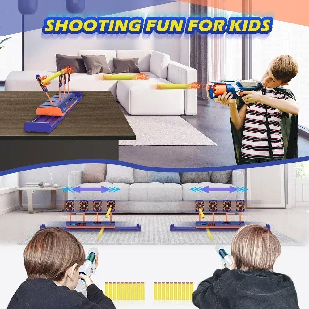 Targets for Nerf Guns Auto Reset Electric Shooting Target Accessories Kids Sound Light Shooting Game Toys High Precision Scoring