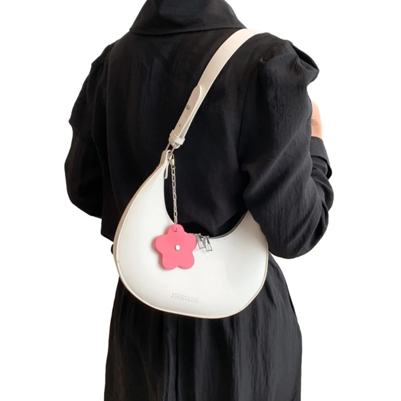 Sleek and Stylish Shoulder Bag with Eye Catching Half Moon Design Handbag