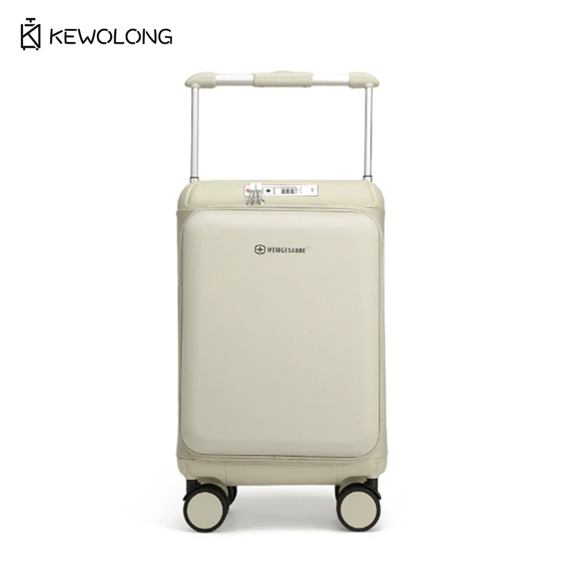 

Solid Color Large Capacity 20 24 28 Inch Rolling Luggage, Wide Spinner Suitcase with TSA Lock, Hard Shell Check-in/Carry On
