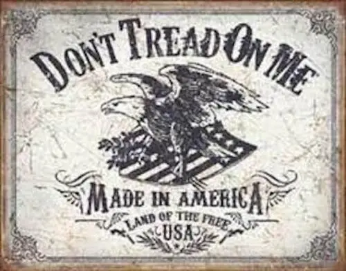 DONT TREAD ON ME TIN SIGN AMENDMENT GUNS CONCEALED CARRY PROTECT BEAR ARMS