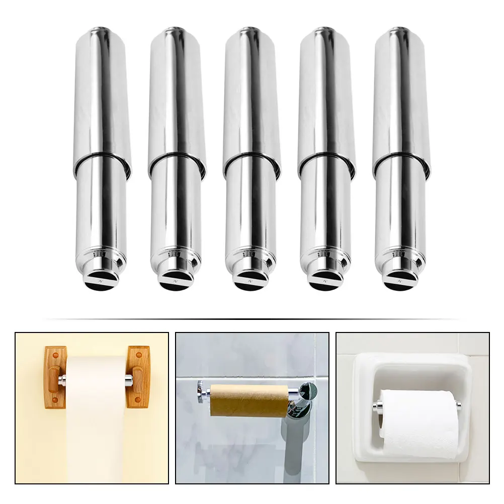 

5pcs Spring Loaded Toilet Holder Roller Replacement Tissue Rod Bathroom Roll Paper Shaft Core Flexible Abs Core Stick Easy