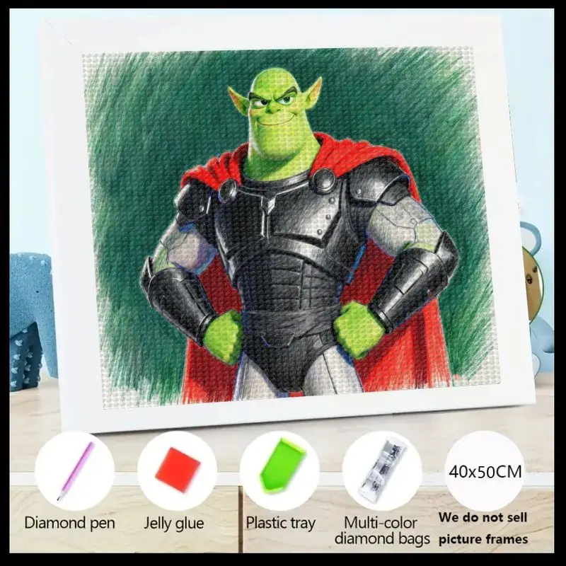 

1 шт. Epic 5D полный дрель набор для алмазной живописи, DIY Fantasy Green Ogre Superhero Warrior Art, большая 40x50 см горный хрусталь, вышивка драгоценными камнями