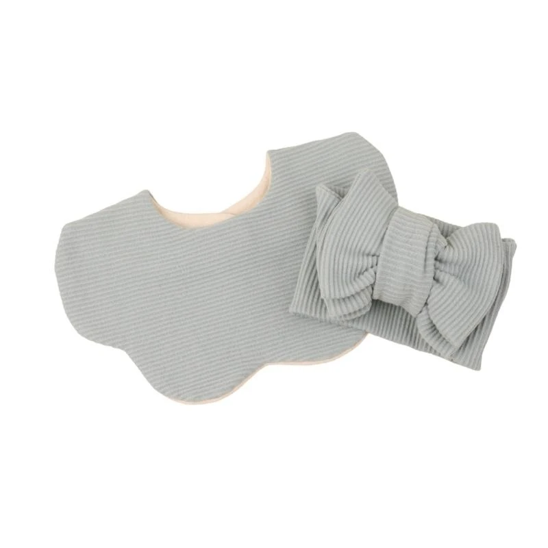 

J15U Comfortable Baby Bibs & Headwear Set Breathable Newborns Bibs with Headand Comfortable Perfect For Mealtime & Play time