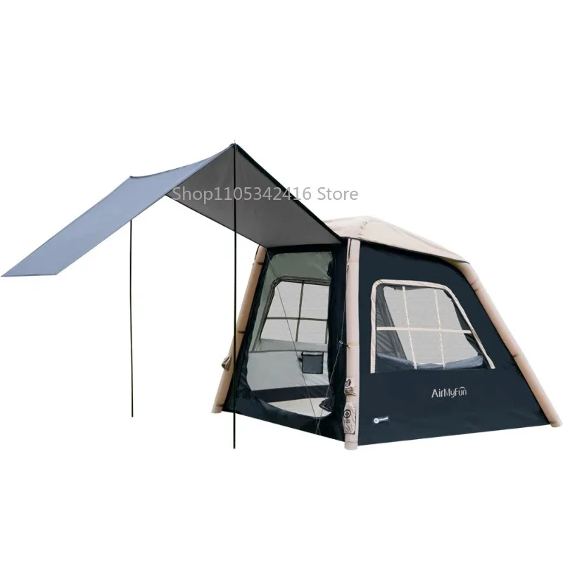 Luxury Glamping Geodesic Inflatable Tent Large Family Air Tent With Pump Waterproof WindproofPortable OxfordFabricOutdoorCamping