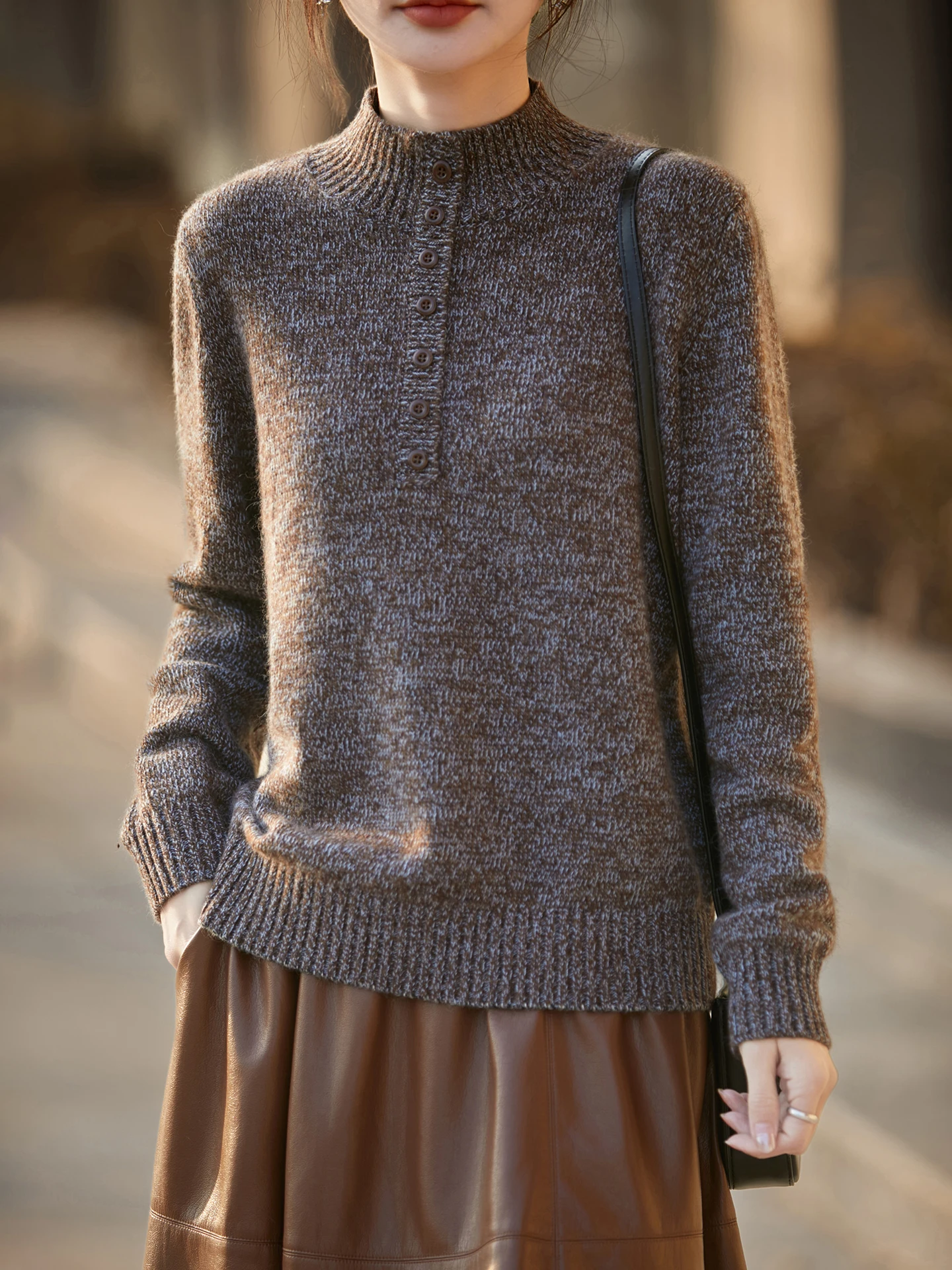 New Women's 30% Merino Wool Sweater Thick Autumn Winter Knitwear Loose Pullover Lady Blouse Long Sleeve Clothes Tops Soft Jersey view 3