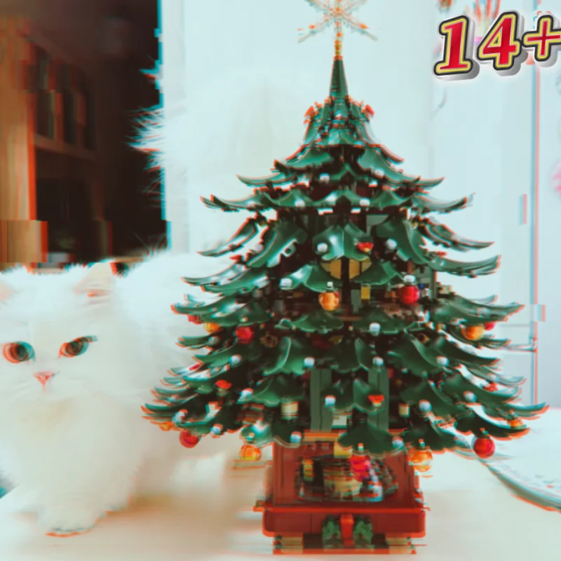 Heiße Weihnachtsdekoration Bausteine 3171 Teile Kompatibel mit Standard-Bausteinen DIY Weihnachtsbaum Montagemodell Kreative Wohnraumdekoration
