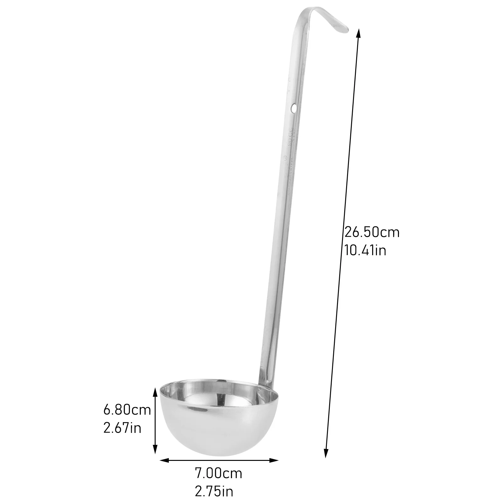 Spoon with Hook Food Serving Ladle Sauces Ladles Stainless Steel Soup for Restaurants Kitchen Metal Tableware Cocktail Strainer