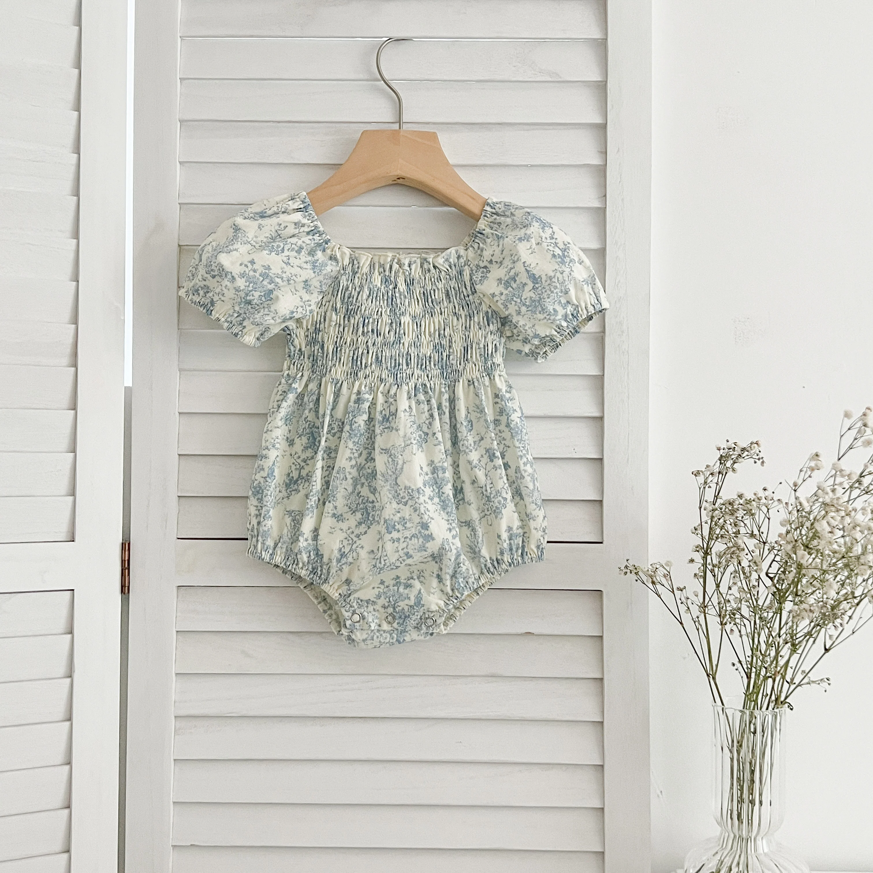 Sommer Schwester Kleid Infant Neugeborenes Baby Mädchen Kleidung Schwester Weibliche Baby Kleine Gebrochene Blaue Blume Kurzarm Strampler Kleidung ﻿ – Detail 15