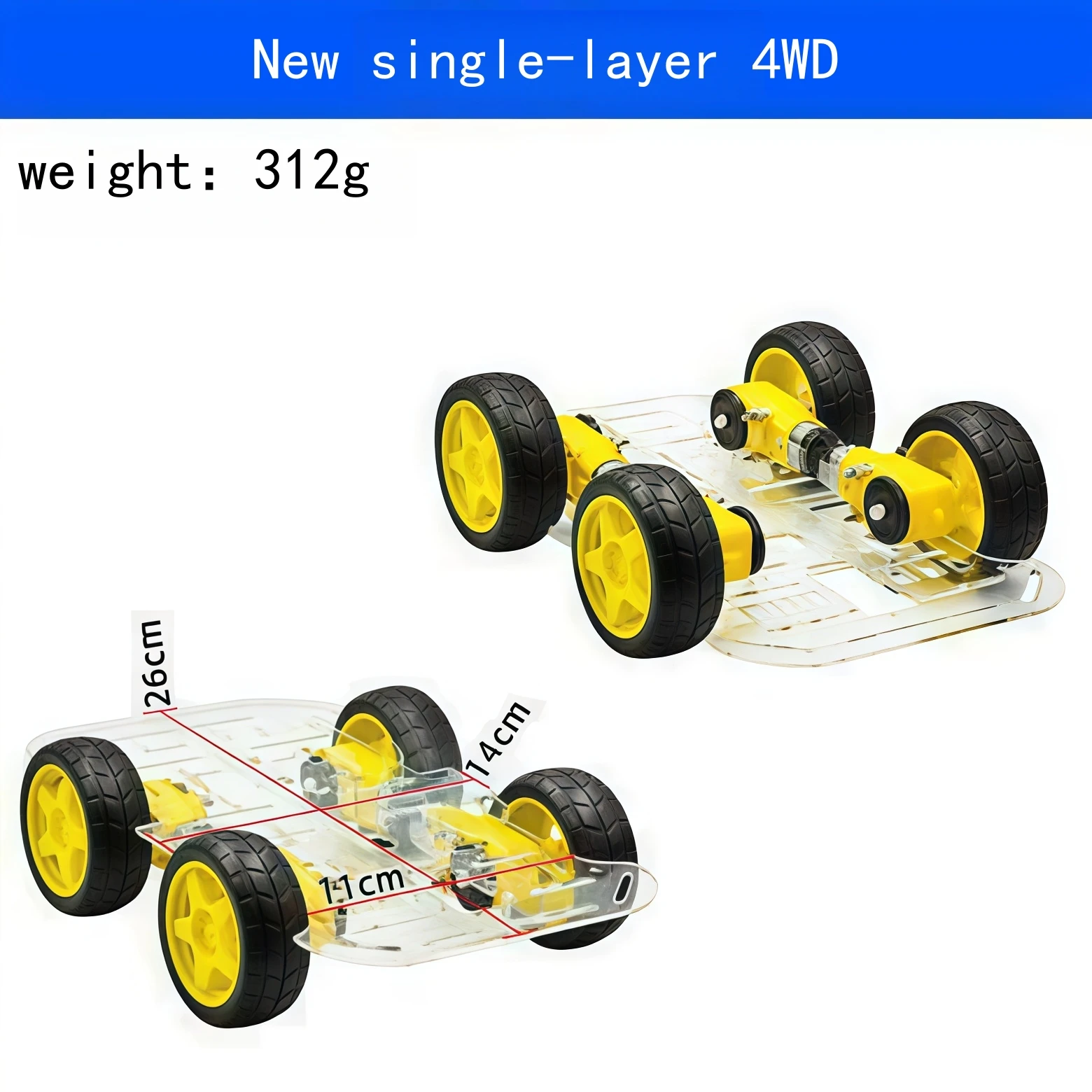 Intelligentes Auto-Chassis / Linienfinder-Auto / Roboter-Auto-Chassis / Geschwindigkeitsmessung / Batteriekasten-Lieferung 2 4WD-Auto – Detail 5
