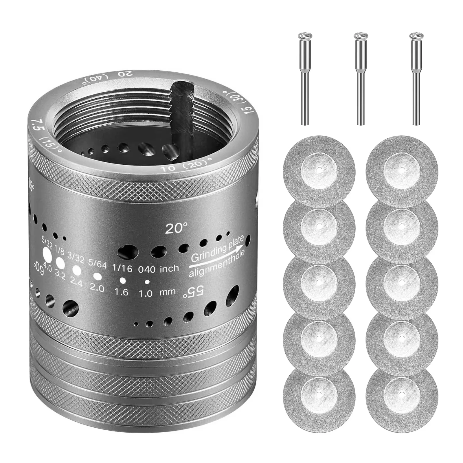

High Performance Electrode Grinder Head for TIG Welding with 10 Grinding Discs and 3 Extension Rods