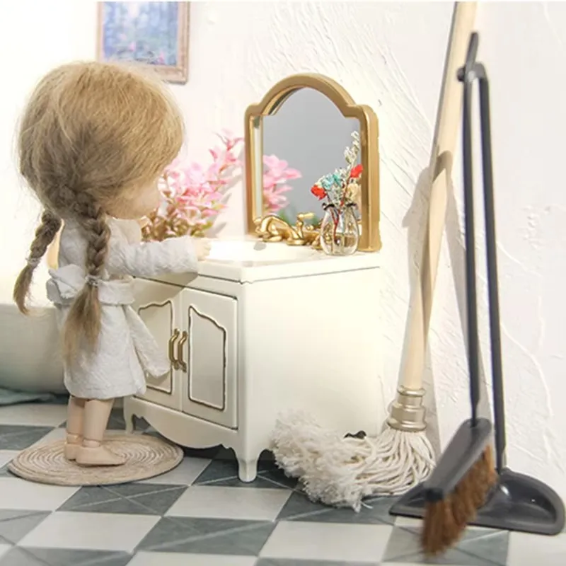 Aizulhomey 1/6 Doll House Model Furniture Accessories Iron Broom Bathroom Washbasin Bjd Ob11 Gsc Blyth Soldier Lol Miniature Toy