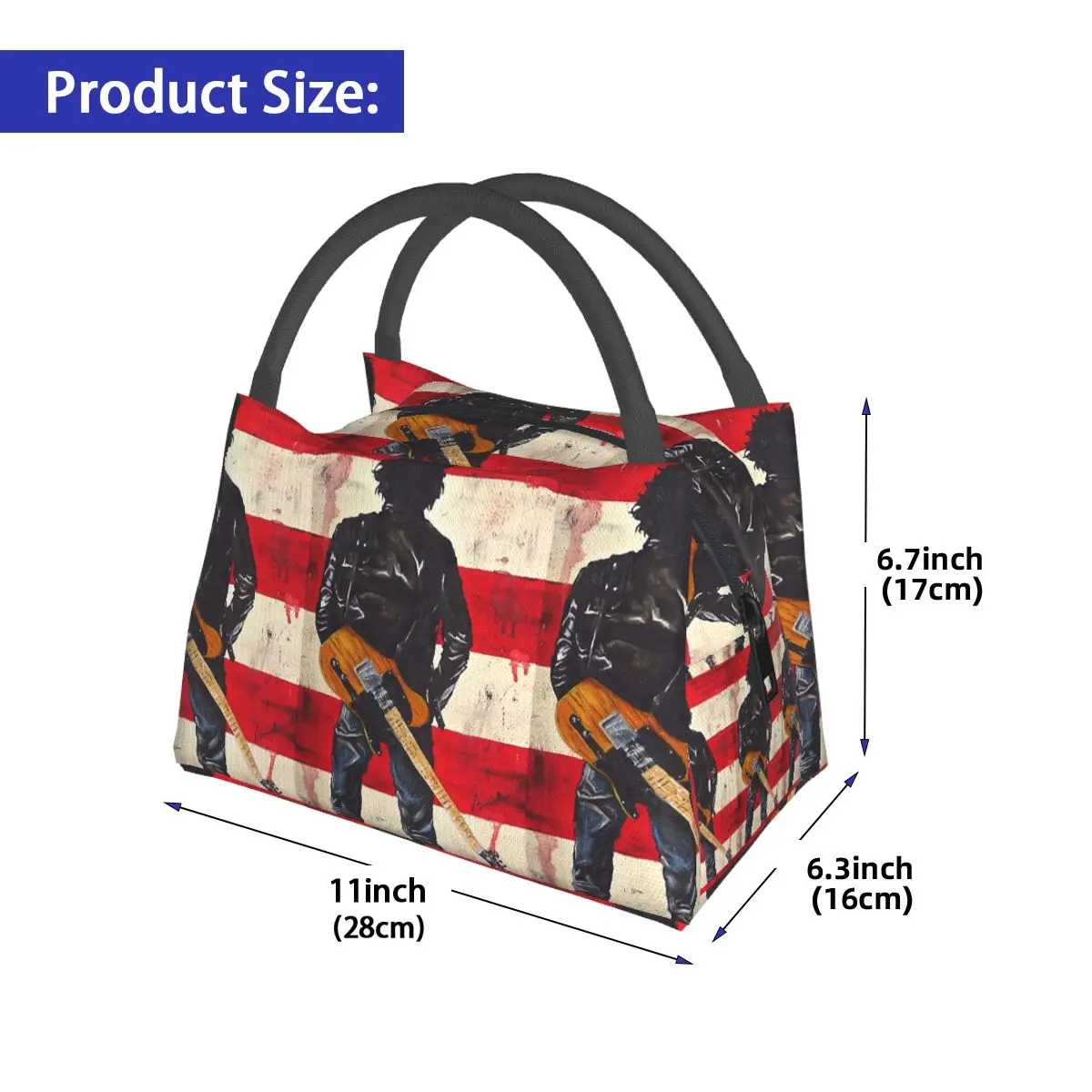 Bruce Springsteen Lunch Bags Insulated Bento Box Lunch Tote Resuable Picnic Bags Thermal Bag for Woman Girl Work