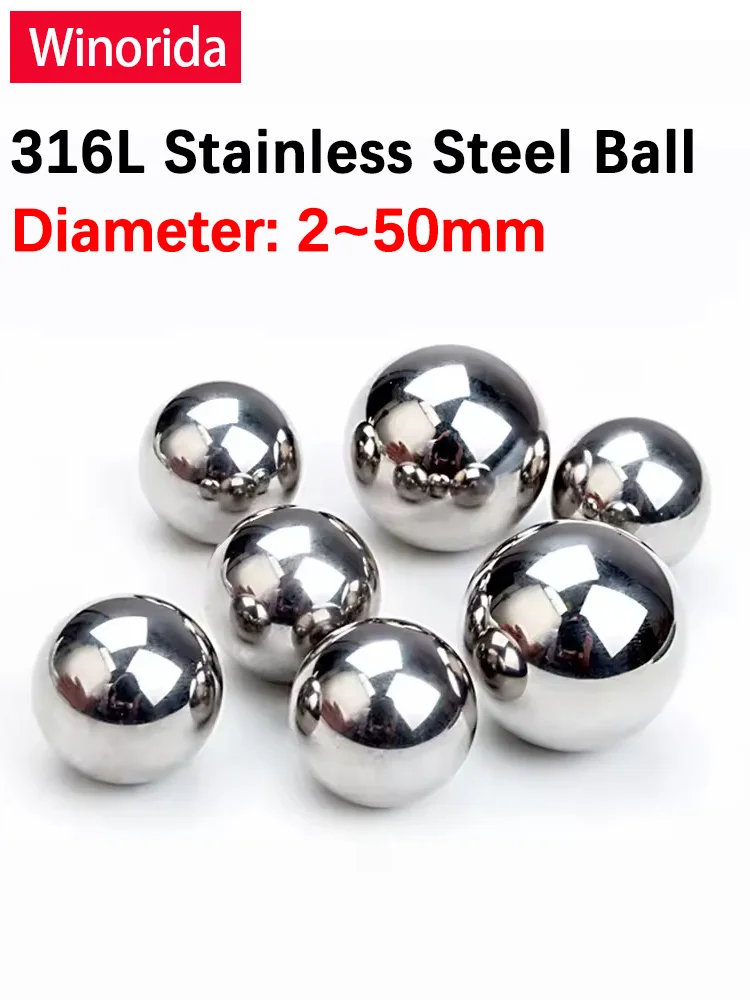 Bille en acier inoxydable 316L de haute précision, antirouille, solide, pour roulement, 2/3/4/5/6/7/8/9/10/11/12/13/14/15/16/17/18/19/25~50mm