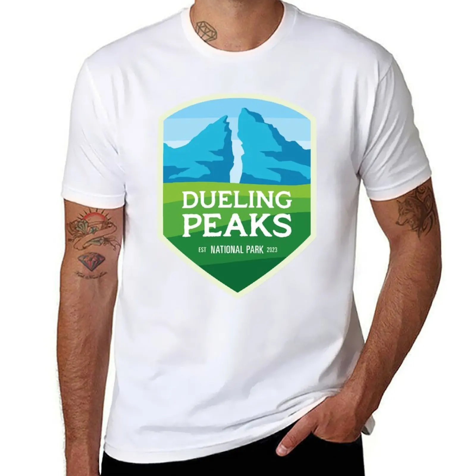 

Dueling Peaks National Park T-Shirt t shirts for man cotton funny t shirt man plain T-Shirt