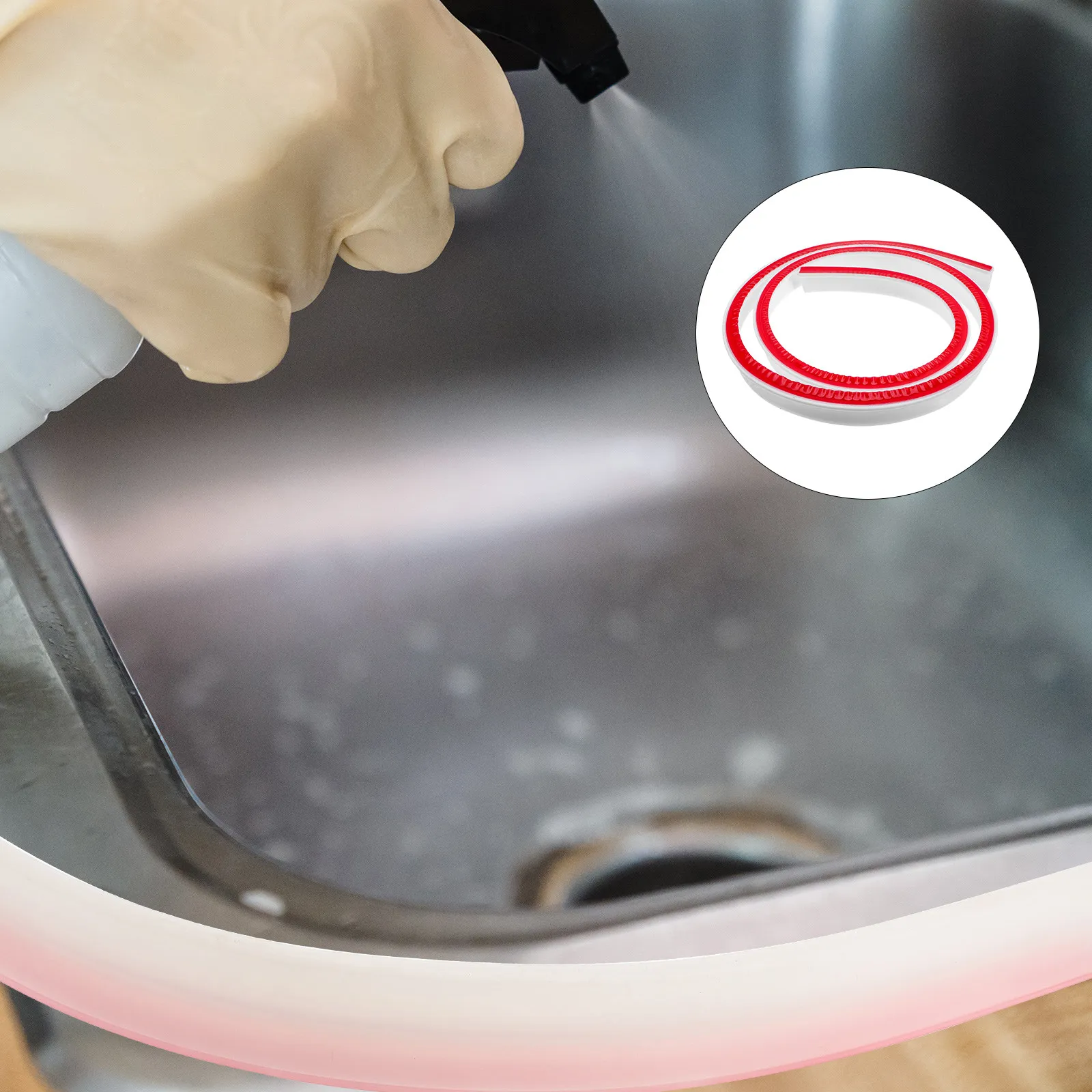 

1.5m Silicone Sink Water Barrier Adhesive Shower Threshold Dam for Bathroom Kitchen Bathtub Splash Guard Waterproof Seal Strip