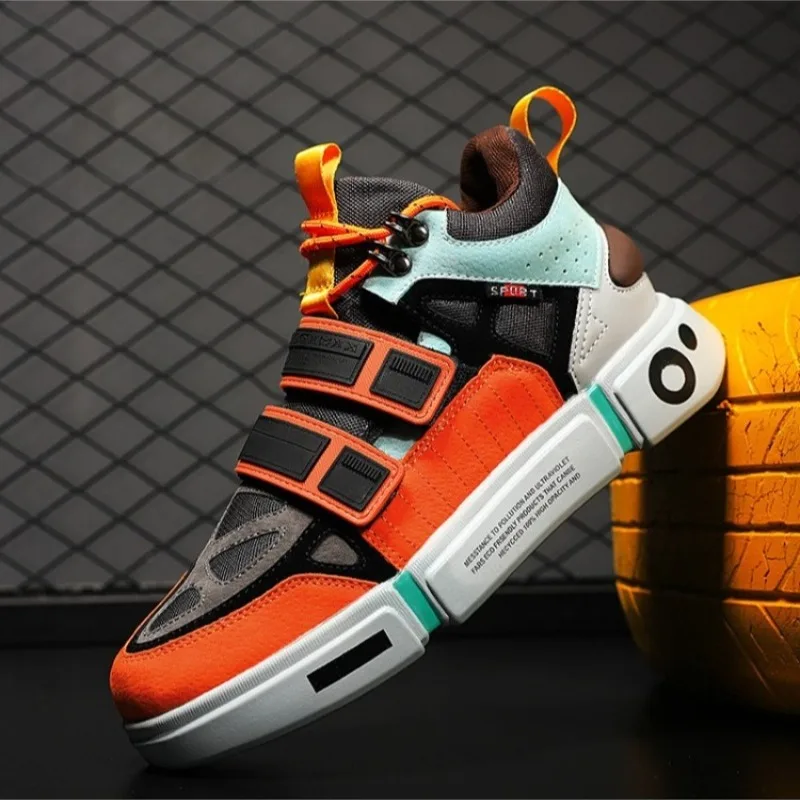 

Men's Boots Fashion White High Top Leather Shoes Comfortable Thick Soled Sneakers for Men Outdoor Walking Shoes Tenis Masculino