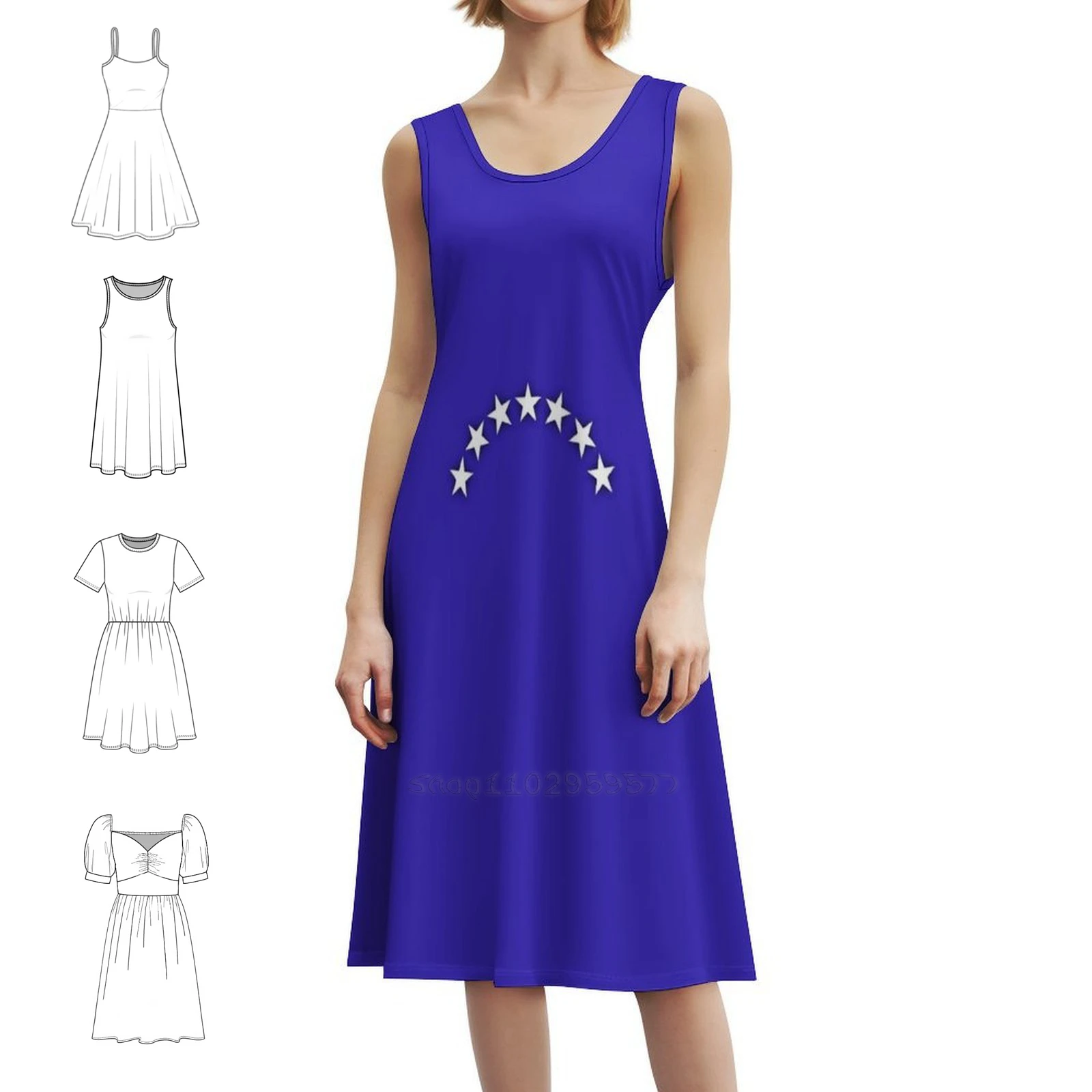 

Venezuela Stars Vzla Women's Streetwear Party Dress Trendy Print Club Clothing For Female Flag Venezuela Stars Venezuela Flag