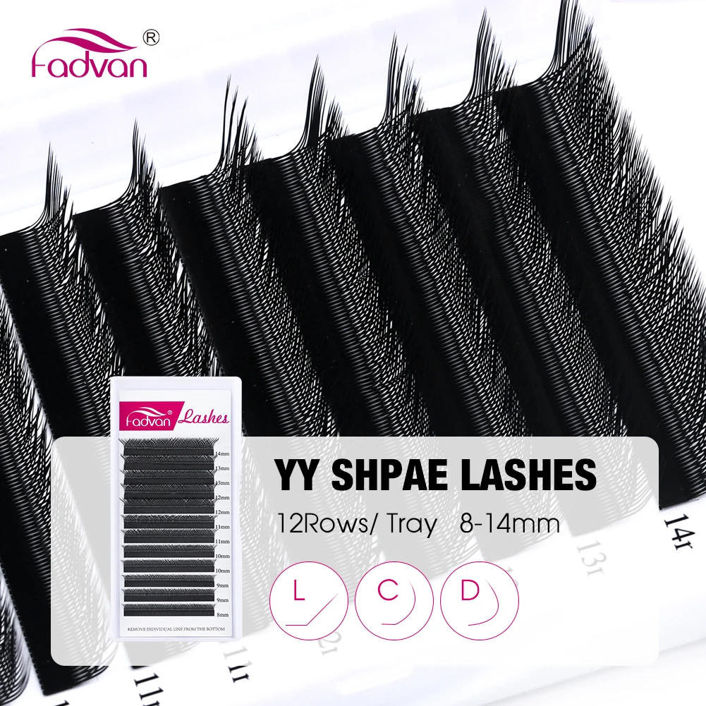 Fadvan L-curl YY Eyelash extensions 0.07 Natural Soft YY Premade Fan Lashes