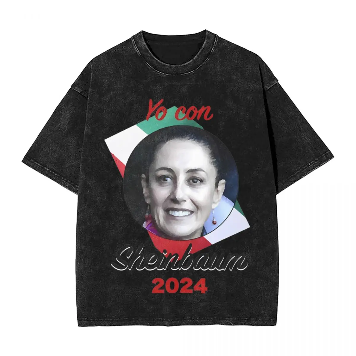 

Men's T Shirt Claudia Sheinbaum Presidential Washed T Shirts Harajuku Summer Tees Awesome Custom Simple Tops Gift
