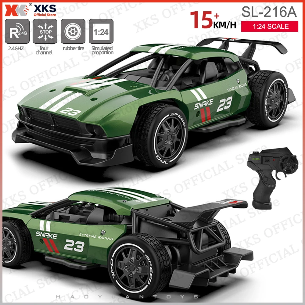 

XKS Sulong SL216A 1/24 Mini RC Car 2.4G Remote Control High Speed Metal Body RC Vehicle Indoor Outdoor Toy Gift for Boys Adults