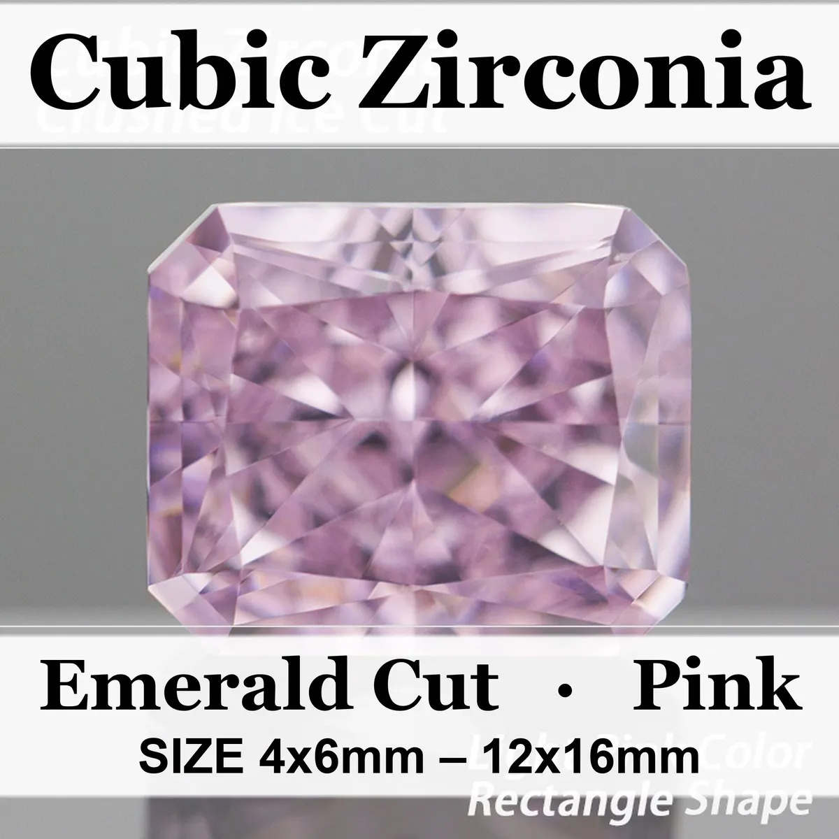 Cubic Zirconia Crushed Ice Cut Rectangle Shape Light Pink Color Charms Loose Stones Used for Jewelry Making Inlay Main Materials 2