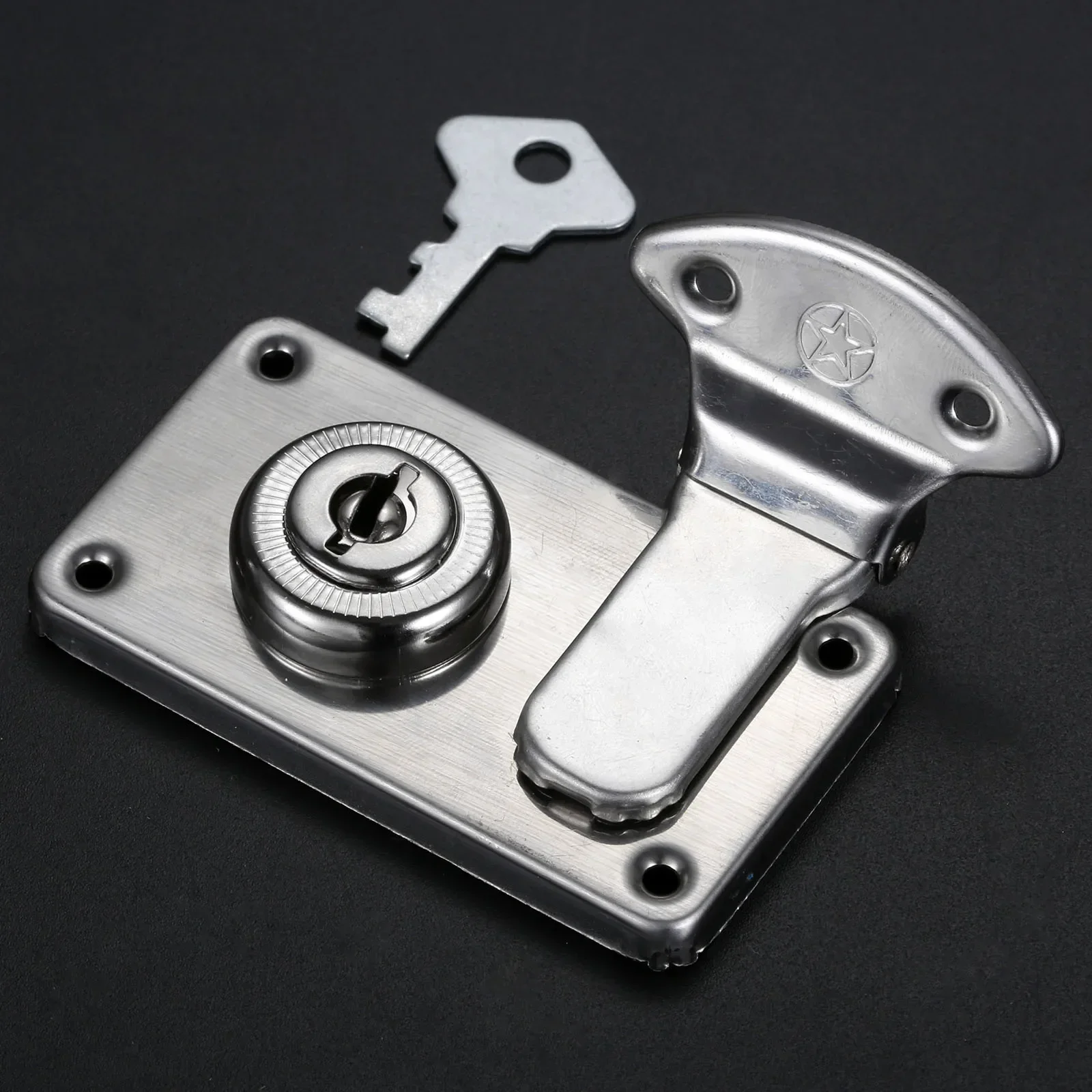 1set Silver Leather Suitcase Buckle Zinc Alloy Rectangle Toggle Hasp Latch Lock for Wooden Jewelry Gift Wine Box 73*41mm