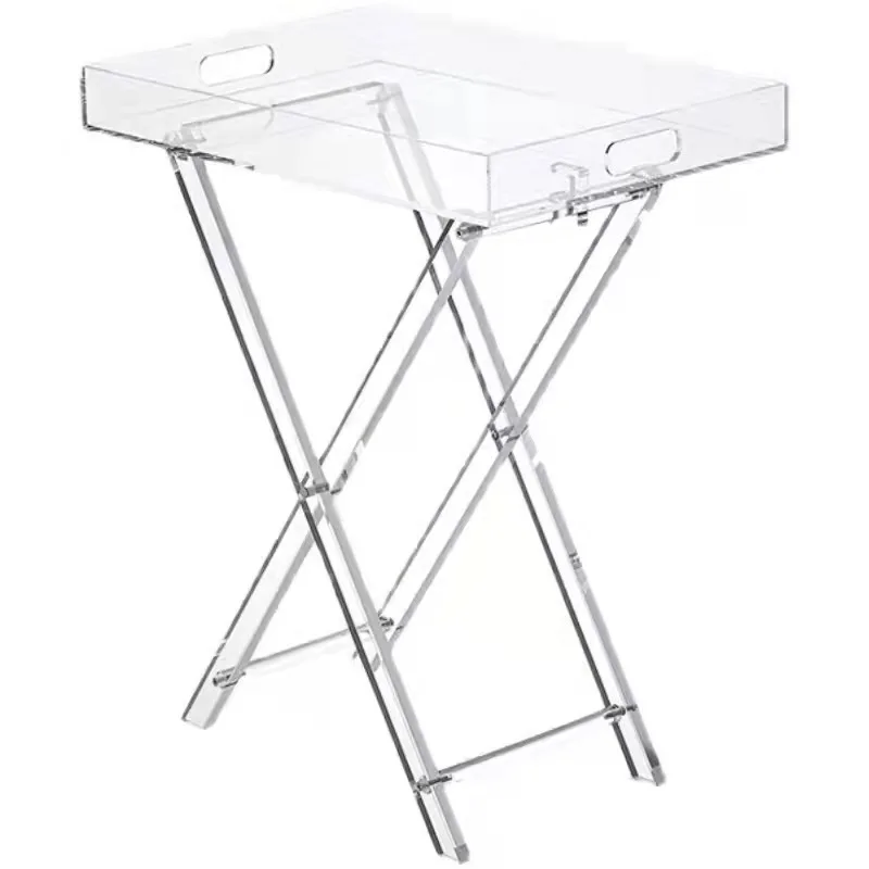 Nordic Acrylic Foldable Coffee Table Ins Transparent Small Table Side Coffee Desk Household Balcony Coffee Table