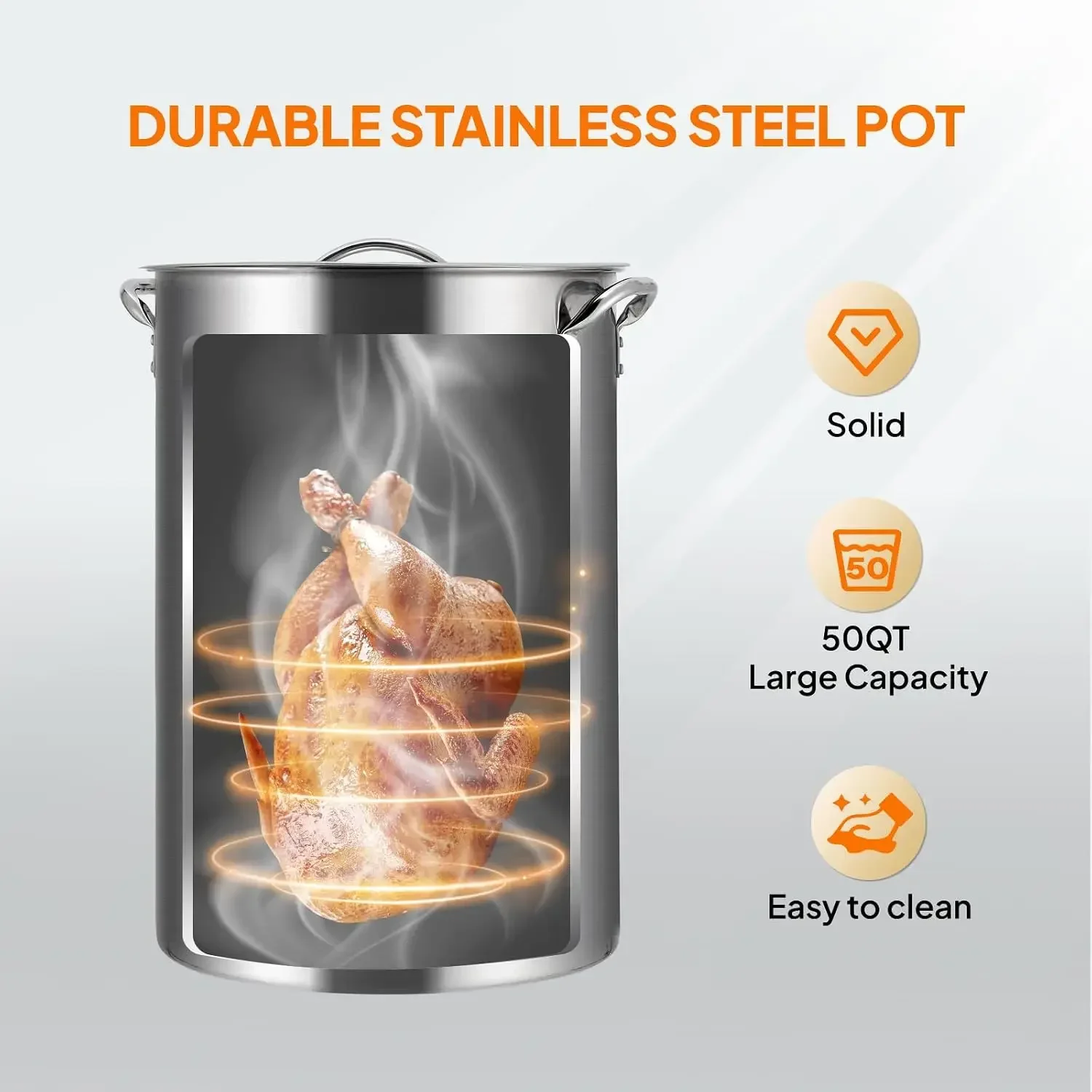 Propane Turkey Fryer Stove 54 000 BTU Stainless Steel Outdoor Deep Frying Seafood Boiler Steamer Basket Thermometer Hook Support