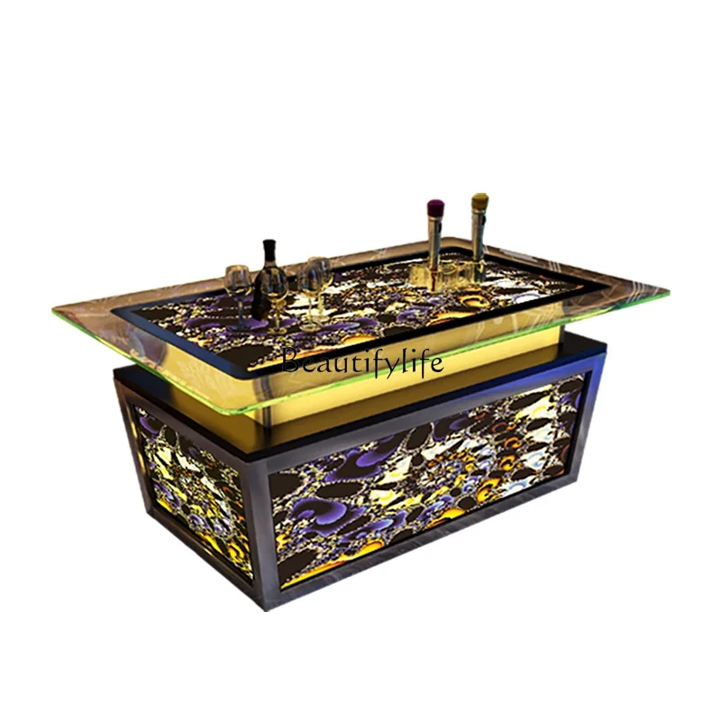 

x4 KTV coffee table luminous tempered glass wine bar counter
