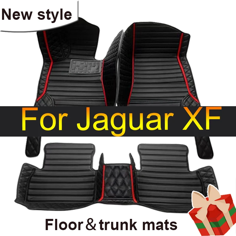 Car Floor Mats For Jaguar XF X260 2016~2022 Carpet Rugs Durable Leather Mat Anti Dirty Pads Auto Interior Parts Car Accessories