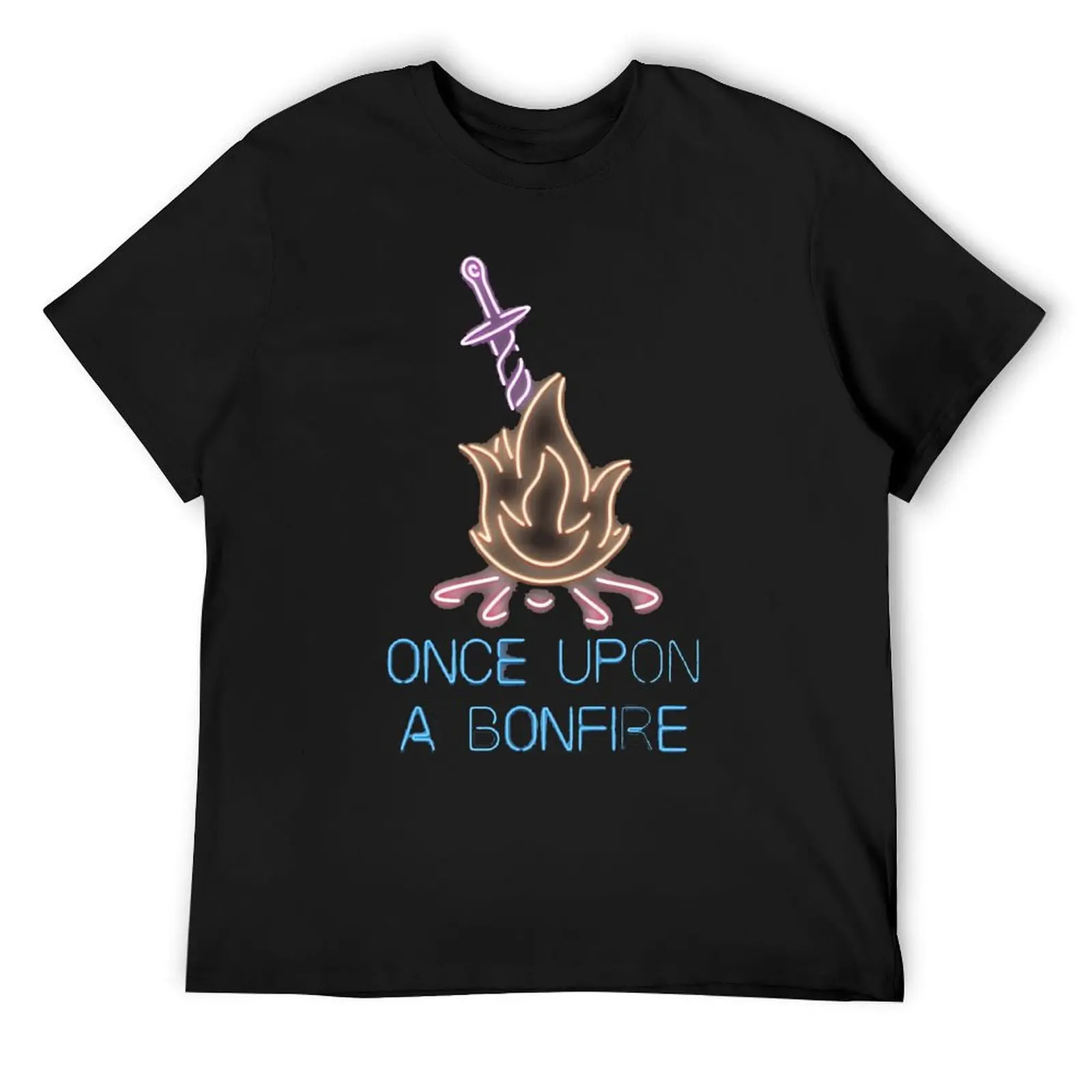 Once Upon A Bonfire Dark Souls Round Neck T-shirt Movement Top Tee Vintage Funny Novelty Aactivity Competition USA Size