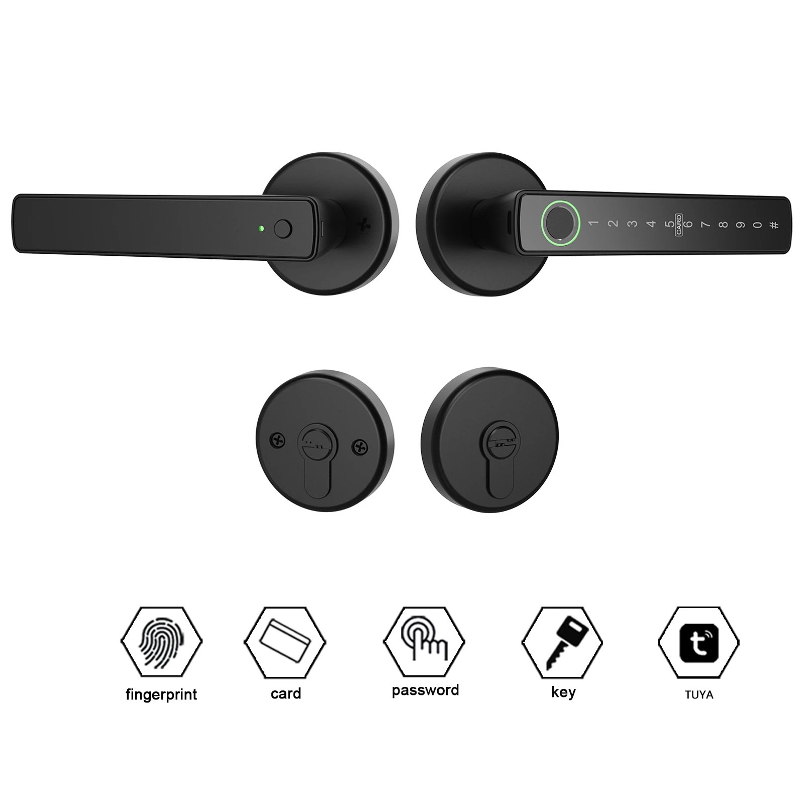 WINFREE Smart Lock Impronta digitale Keyless Entry Tuya Bluetooth Controllo vocale Alexa Google Assistant Home Office Appartamento Serratura per