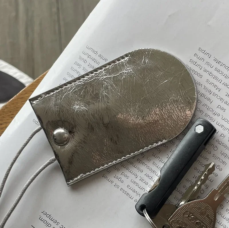 열쇠 가방 정리함 가정부 열쇠 홀더 목걸이형 열쇠 가방 PU 열쇠 지갑 풀아웃 타입 홀터 단색 한국 스타일