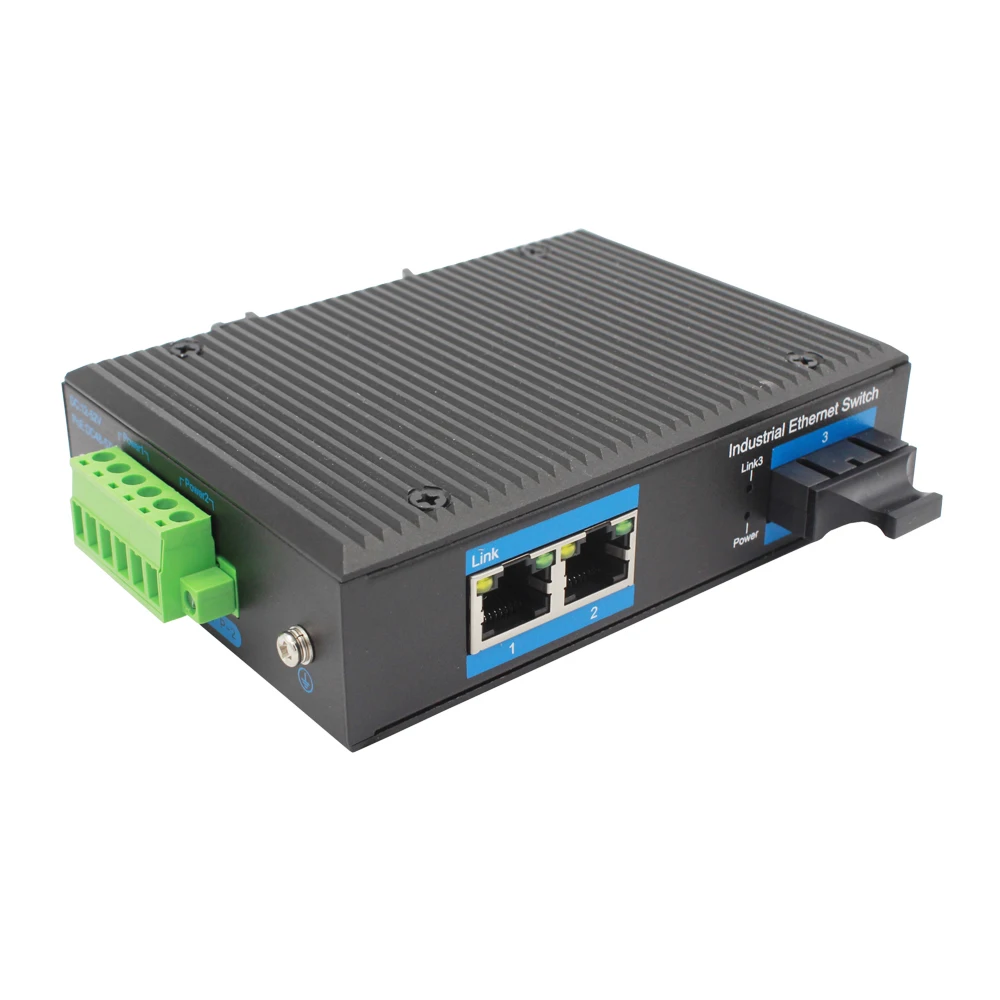 

Industrial POE Switch 10/100M POE Converter 2 Tx to 100M Fiber Media Converter POE Din Rail Mount For CCTV