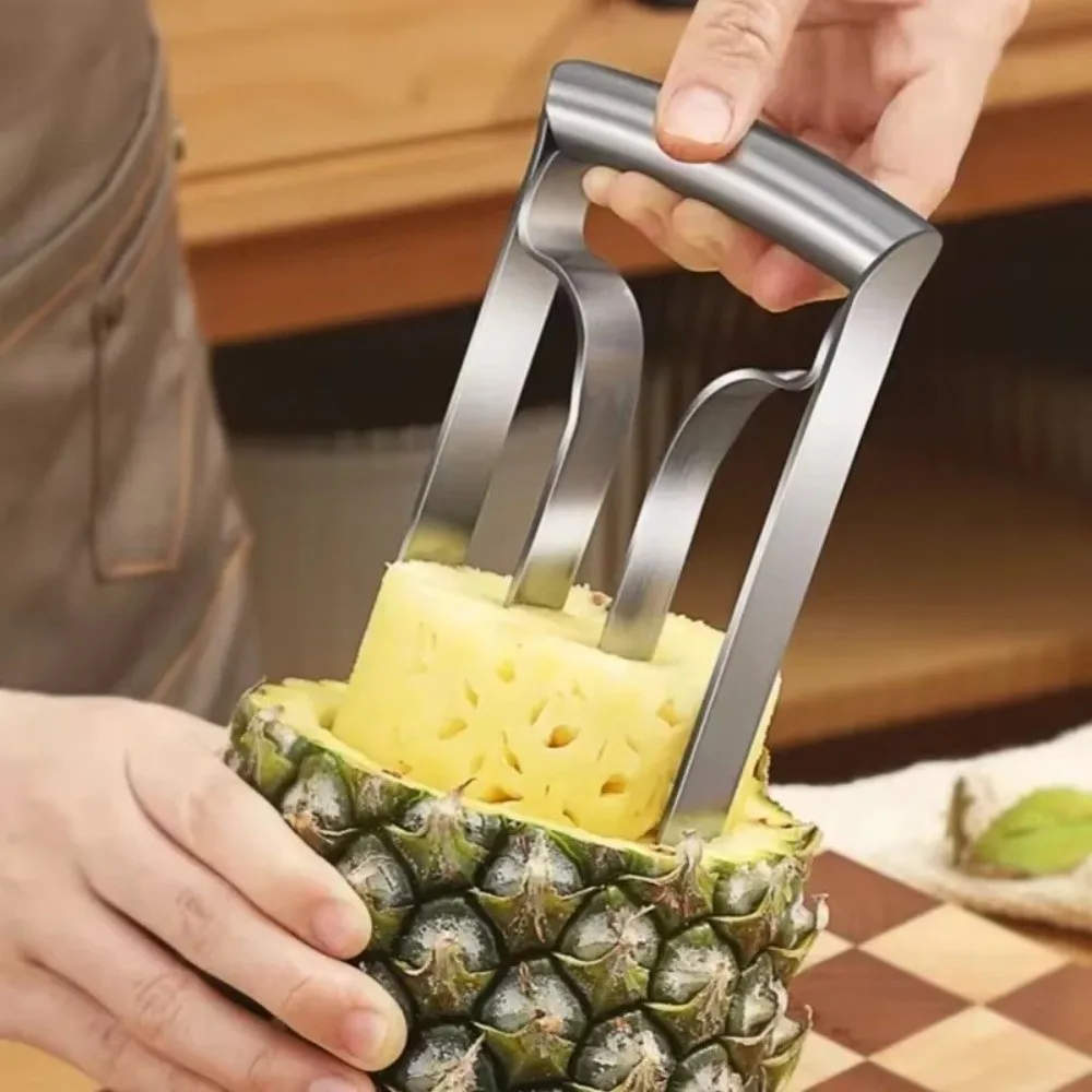 

Stainless Steel Pineapple Corer and Slicer Durable Anti Slip Handle Pineapple Cutter Easy To Clean Pineapple Knife Peeler