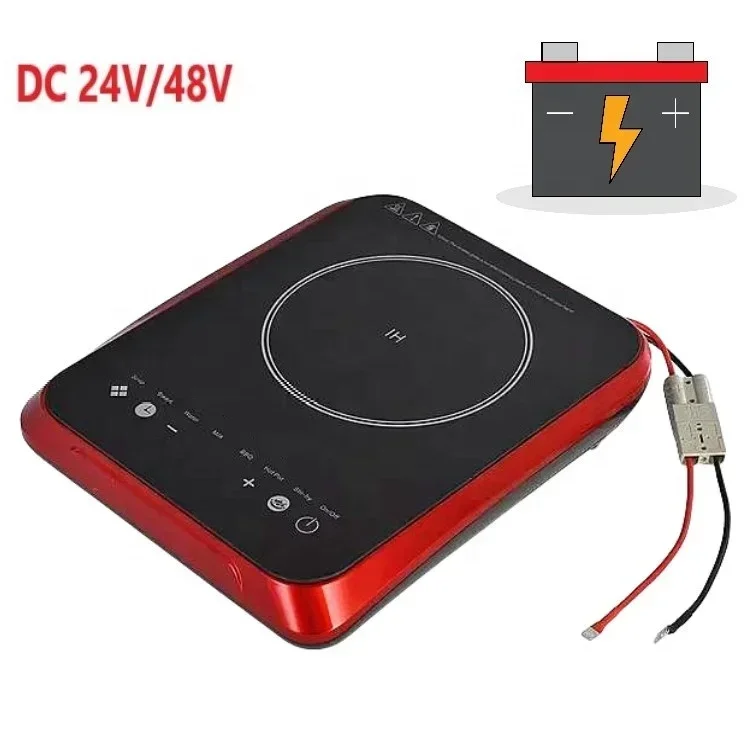 Touch Button Solar 24 Volt 48v Electric Heaters Induction Cooker High Efficiency 12v Cooking Stove for Car Outdoor Home  Camping