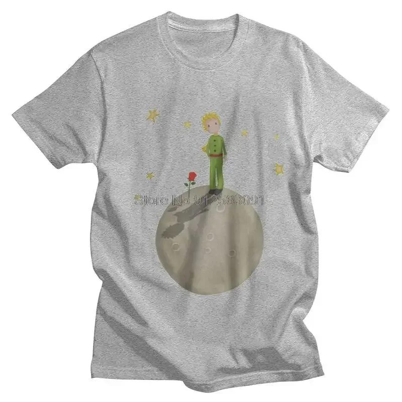 Classic Fiction The Little Prince T Shirts Men Short Sleeve Cotton T-shirts France Fairy Tale Tees Top Novelty Tshirts Gift Idea