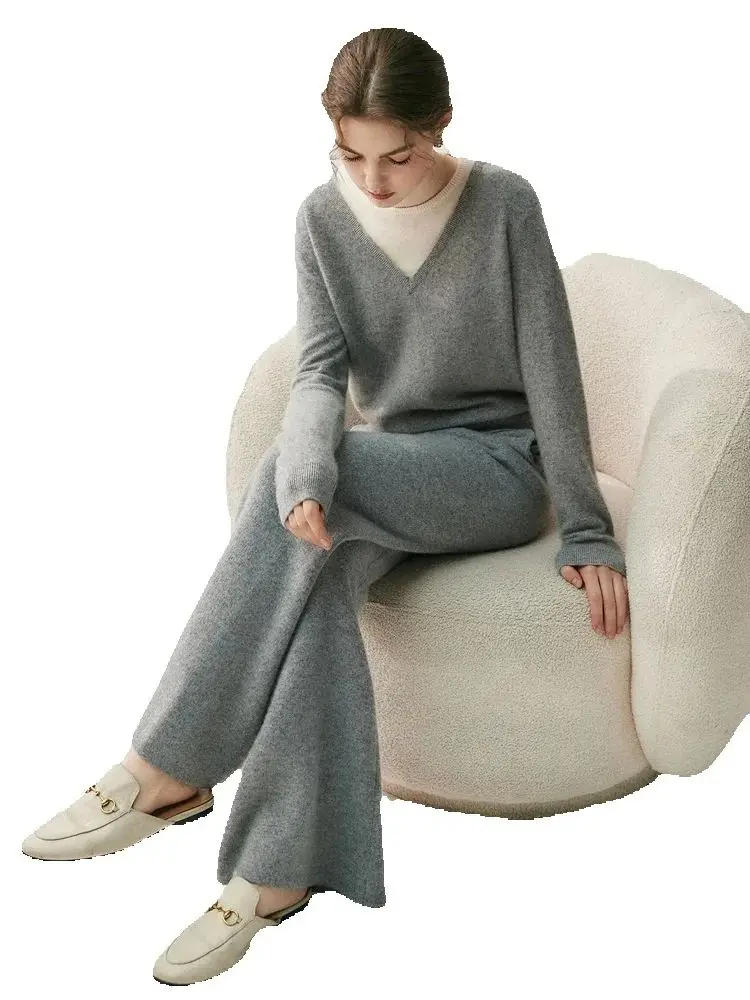 Abbigliamento da donna casual alla moda Colore a contrasto Maglione più venduto Autunno Inverno Pullover lavorato a maglia in cashmere 100% di alta qualità