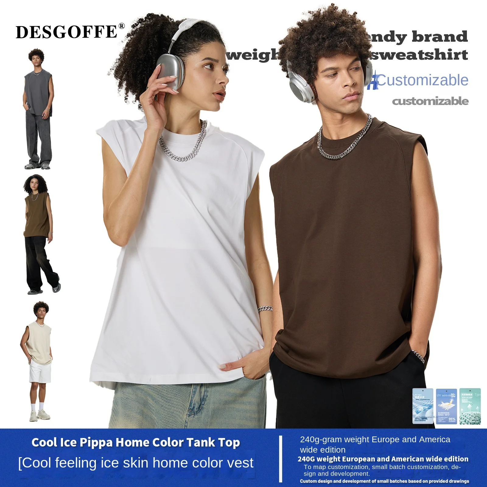 

SE240G Quick Dry Anti-Bacterial UPF50 Sun Protection Unisex Tank Top