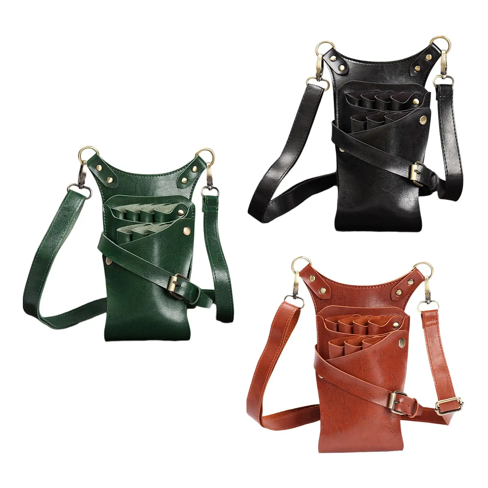Schaarzakje Holster PU lederen taille schouderriem voor kapperskapper