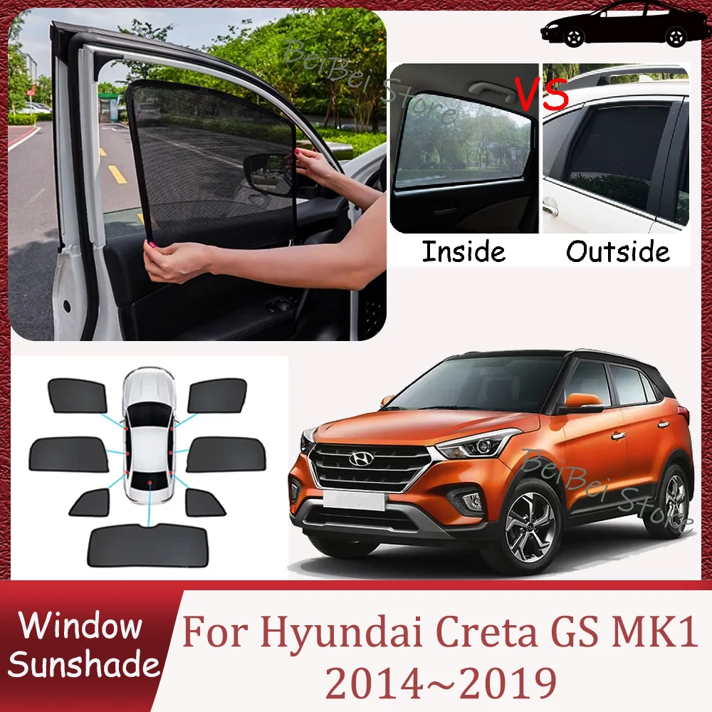 

For Hyundai Creta GS 2014~2019 2015 2016 2017 2018 Car Magnetic Mesh Privacy Sunshade Side Window Sun Shade Interior Accessories