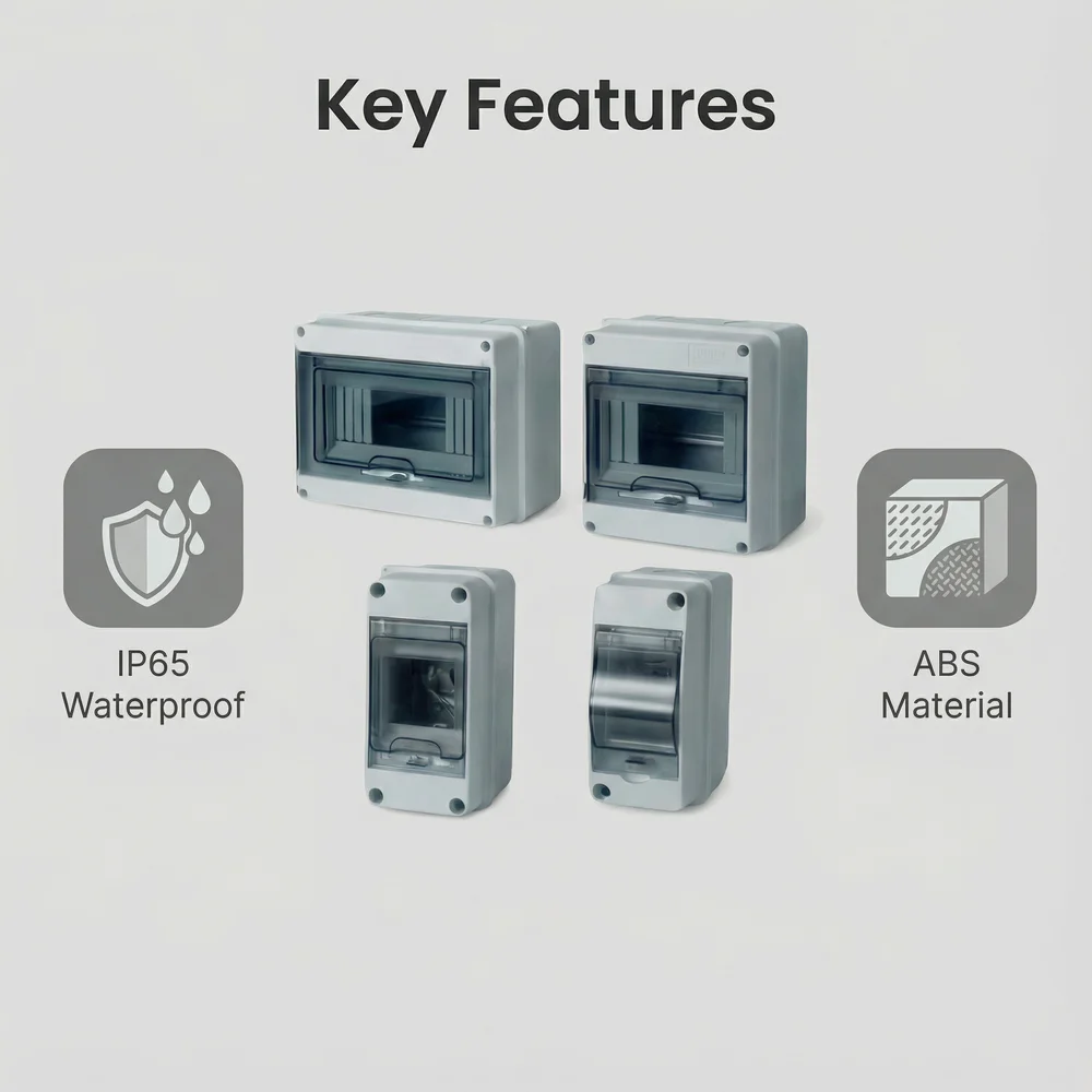IP65 Waterproof Electrical Junction Box ABS Plastic Distribution Board 2/3/5/8 Way Outdoor Enclosure for CCTV Solar System