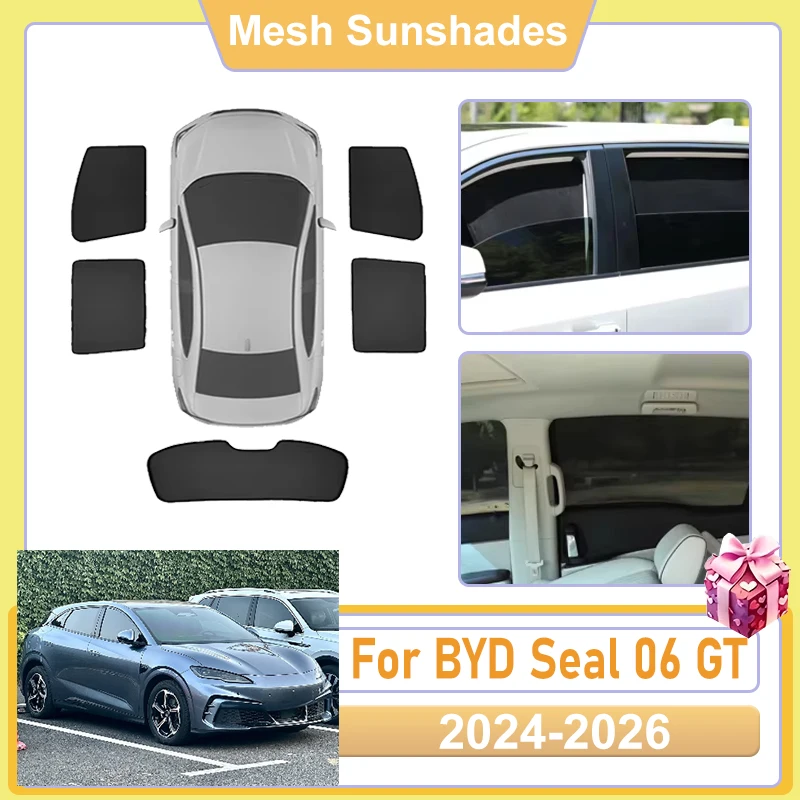 

For BYD Seal 06 GT Accessories 2024 2025 2026 Car Window Screen Sun Shade Cover Anti UV light Shield Sun Baffle Net Parasol Mesh