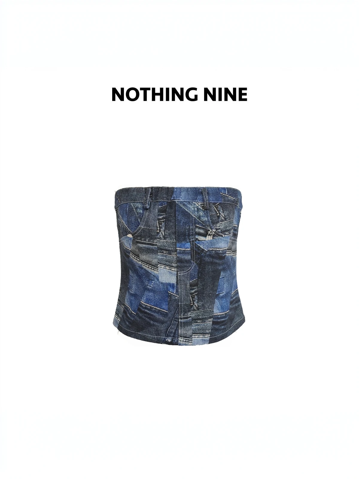 

Женский джинсовый топ-бандо Nothing Nine Western в стиле пэчворк, летняя коллекция 2024, повседневная модная одежда