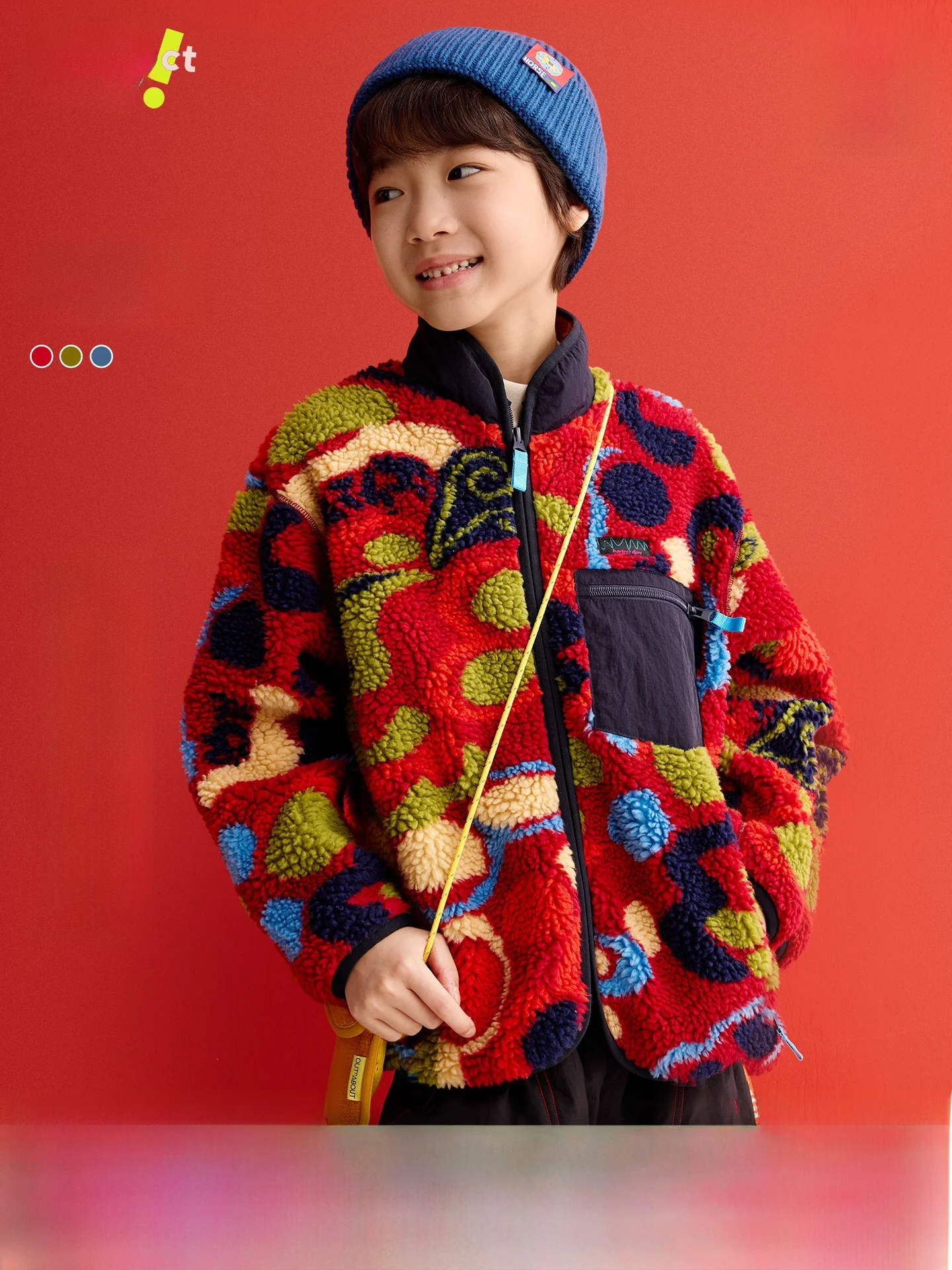 super-power-plu-fce-jaet-abbigliamento-per-bambini-capodanno-ragazzi-ragazze-warm-top-chiusura-con-cerniera-rossa-colletto-lungo-sve-stand